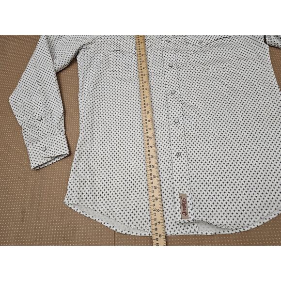 Rafter C Cowboy Collection Pro Flex 45 Performance Medium White Geometric Shirt - Picture 11 of 15